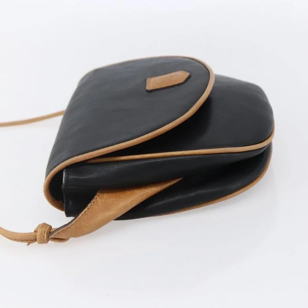 Authentic CELINE Shoulder Bag Leather Black Gold - Picture 11 of 16